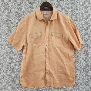 Tommy Bahama Island Morden Fit Button Up Short Sleeve Men's Shirt  XL Orange